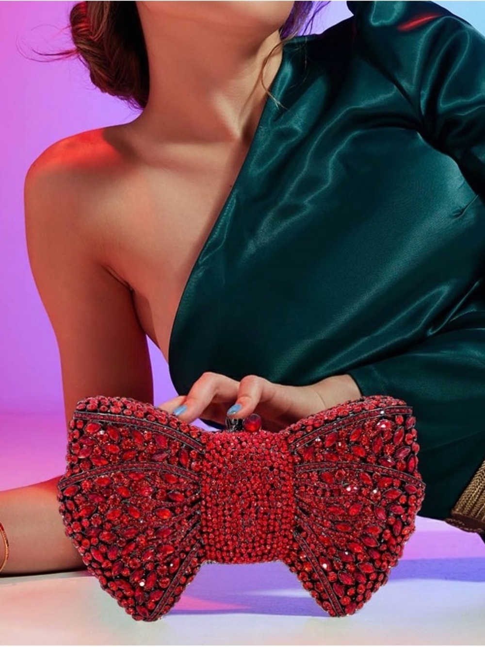 Crystal Bow Handbag - Women Bags